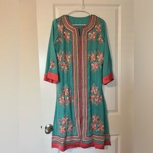 Blue floral salwar kameez set